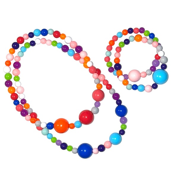 Round Kandi Jewelry Set / Chocker and Necklace with 2 Bracelets - Picture 1 of 3